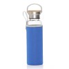 Personalized Borosilicate Glass Bottle with Neo Sleeve Royal Blue