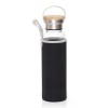 Personalized Borosilicate Glass Bottle with Neo Sleeve Black