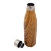 Personalized Stainless Steel Water Bottle with Wood Print Brown