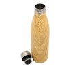 Personalized Stainless Steel Water Bottle with Wood Print Yellow