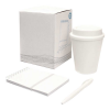 Promotional White Antibacterial Gift Set - Cup, Notepad, Pen