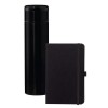 Personalized Vacuum Flask with Temperature Lid and Notebook Gift Set Black
