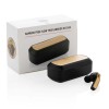 Personalized Bamboo Bluetooth Earbuds in Charging Case