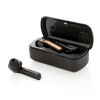Customized Bamboo Bluetooth Earbuds in Charging Case