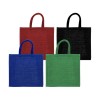 Personalized Reusable Square Jute Bags with Cotton Handles