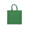 Promotional Reusable Square Jute Bags with Cotton Handles Green