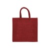 Promotional Reusable Square Jute Bags with Cotton Handles Red