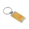 Personalized Rectangular Bamboo and Metal Keychains Size 32mm 