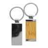 Personalized Rectangular Bamboo Metal Keychains 