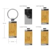 Rectangular Bamboo and Metal Keychains Size 32mm 
