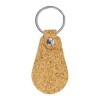 Personalized Cork PU Keychains with 32mm Metal Flat Key Ring 