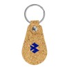 Promotional Cork PU Keychains with 32mm Metal Flat Key Ring 