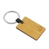 Personalized Bamboo and Metal Keychain Rectangle 32mm 