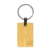 Customized Bamboo and Metal Keychain Rectangle 32mm 