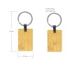 Bamboo and Metal Keychain Rectangle 32mm 