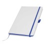 Personalized White PU Leather Cover Notebook Blue