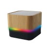 Promotional Cube Bamboo Bluetooth Speaker with RGB Lighting 