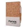 Personalized A5 Cork Fabric Hard Cover Notebook and Pen Set White