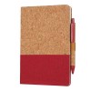 Personalized A5 Cork Fabric Hard Cover Notebook and Pen Set Red