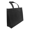 Personalized A4 Horizontal Black Non Woven Shopping Bags 