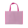 Promotional Horizontal Non-woven Bags Pink with Dark Pink 
