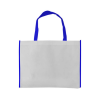 Promotional Horizontal Non-woven Bags White with Blue