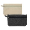 Personalized Natural Cotton Pouches with front Zipper Closure 