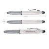 3 in 1 Metal Pens with Stylus and Light White