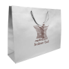 Promotional Logo A4 Horizontal Silver Paper Shopping Bags 