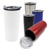 Promotional Double-Wall Travel Mug with Clear Lid 