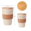 Promotional Wheat Straw Cup with Bamboo Lid and Cork Grip