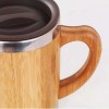 Customized Bamboo & Stainless Steel Coffee Travel Mug with Handle and Lid