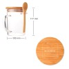 Clear Glass Mug with Bamboo Lid and Spoon 