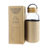 Personalized Glass Bottles with Bamboo Lid and Eco Sleeve