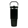 Tumbler with Handle & Straw SS Double Wall - 900ml Black