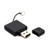 Personalized Square Black Rubberized USB Flash Drives 