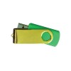 Shiny Gold Swivel USB Flash Drives Green