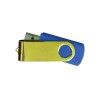 Shiny Gold Swivel USB Flash Drives Blue
