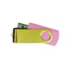Shiny Gold Swivel USB Flash Drives Pink