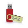 Shiny Gold Swivel USB Flash Drives Red