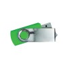 Personalized Shiny Silver Swivel USB Flash Drives Green