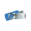 Personalized Shiny Silver Swivel USB Flash Drives Blue
