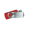 Personalized Shiny Silver Swivel USB Flash Drives Red