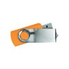 Personalized Shiny Silver Swivel USB Flash Drives Orange