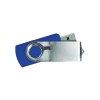 Personalized Shiny Silver Swivel USB Flash Drives Dark Blue