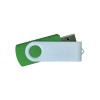 Personalized White Swivel USB Flash Drives Green