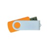 Personalized White Swivel USB Flash Drives Orange