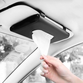 Premium Leather Napkin & Tissue Holder, for Backseat and Car Visor
