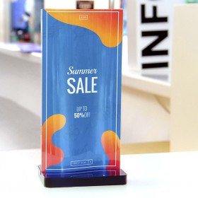 T Shape Curved Acrylic Menu Holder (Portrait)