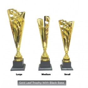 Gold Leaf Trophy with Black Base 